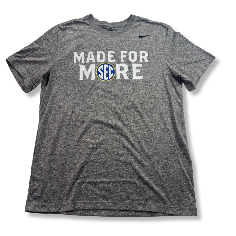 Nike SEC Made For More Dri-FIT Athletic Graphic Tee Mens Gray M DV7299-091